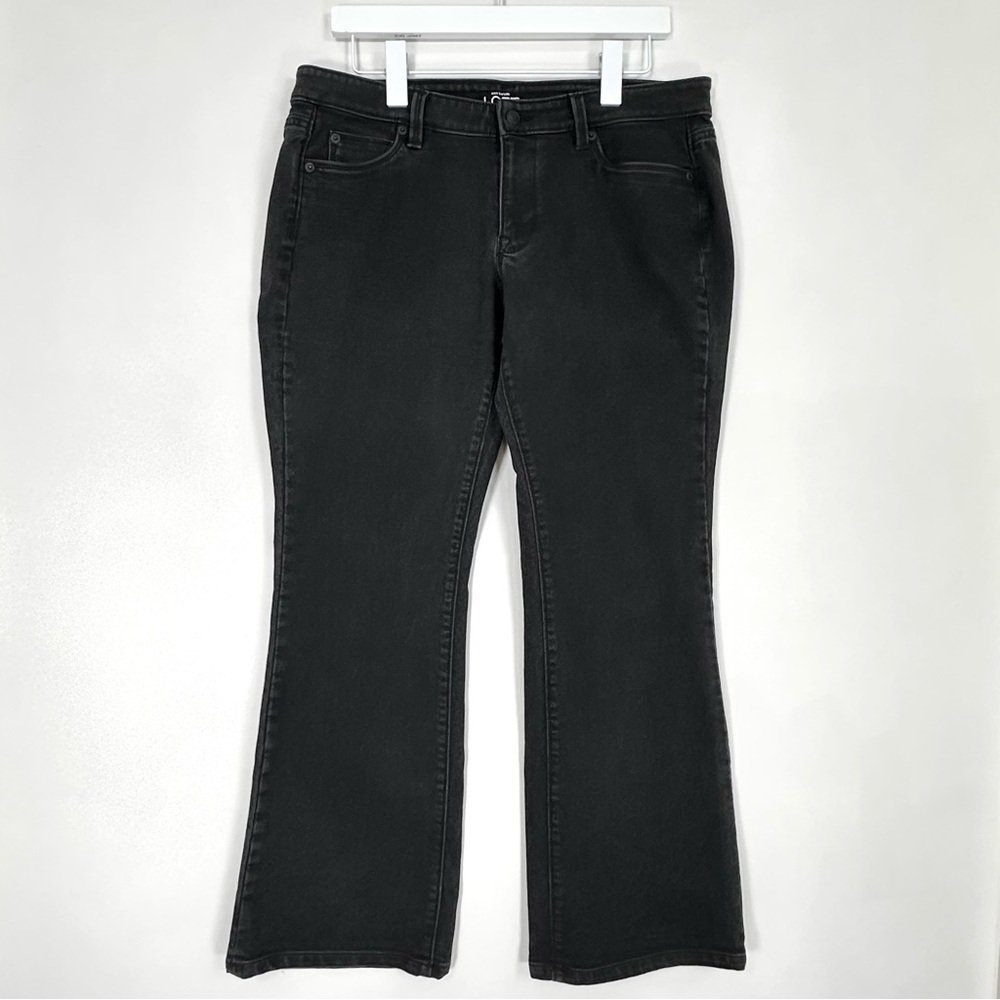Loft Curvy Bootcut Jeans • Black Denim • Sz 12P • EUC